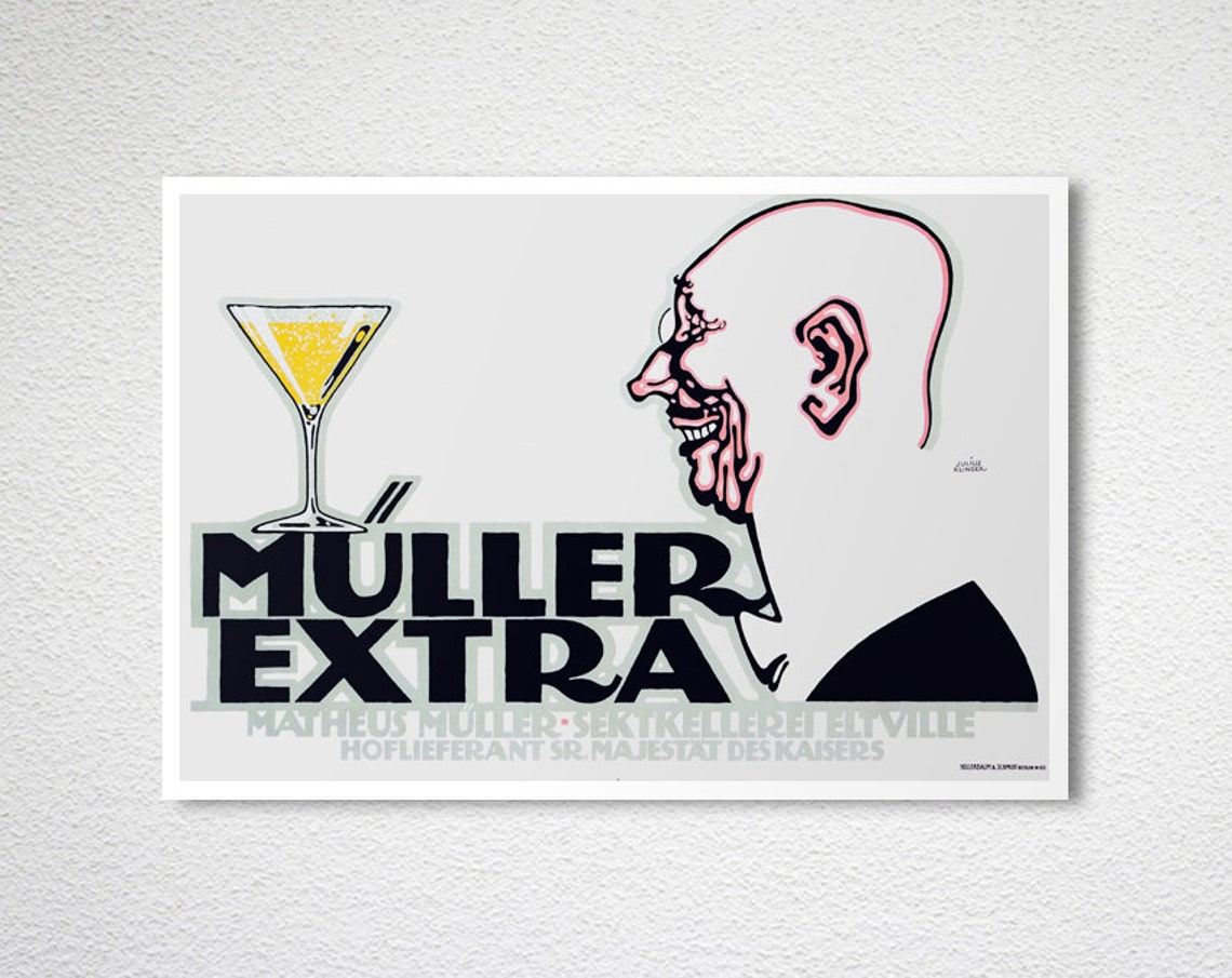 Muller Extra Matheus Muller Champagne Vintage Advertising Poster - Image 2