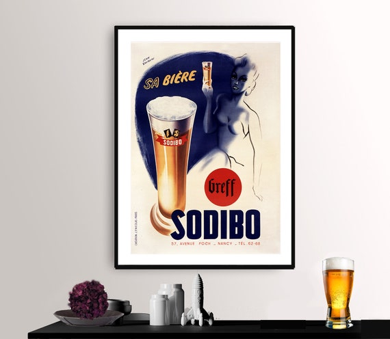 Sa Biere Sodibo Vintage Fooddrink Poster Poster Print Or Print Gift Idea Wall Decor