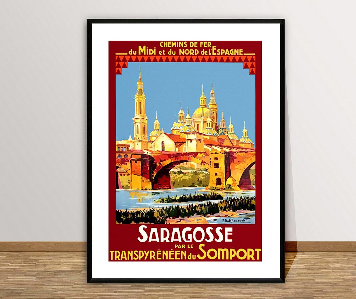Saragosse Vintage Travel Poster, Spain Travel Poster - Image 2
