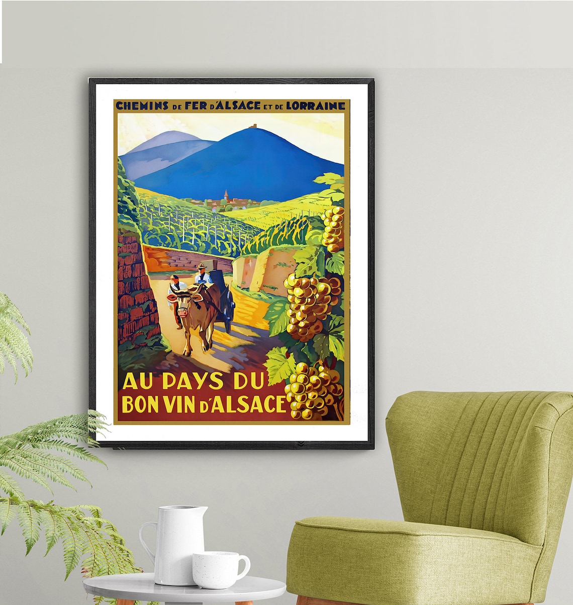 Au Pays Du Bon Vin D'Alsace France Vintage Travel Poster - Image 2