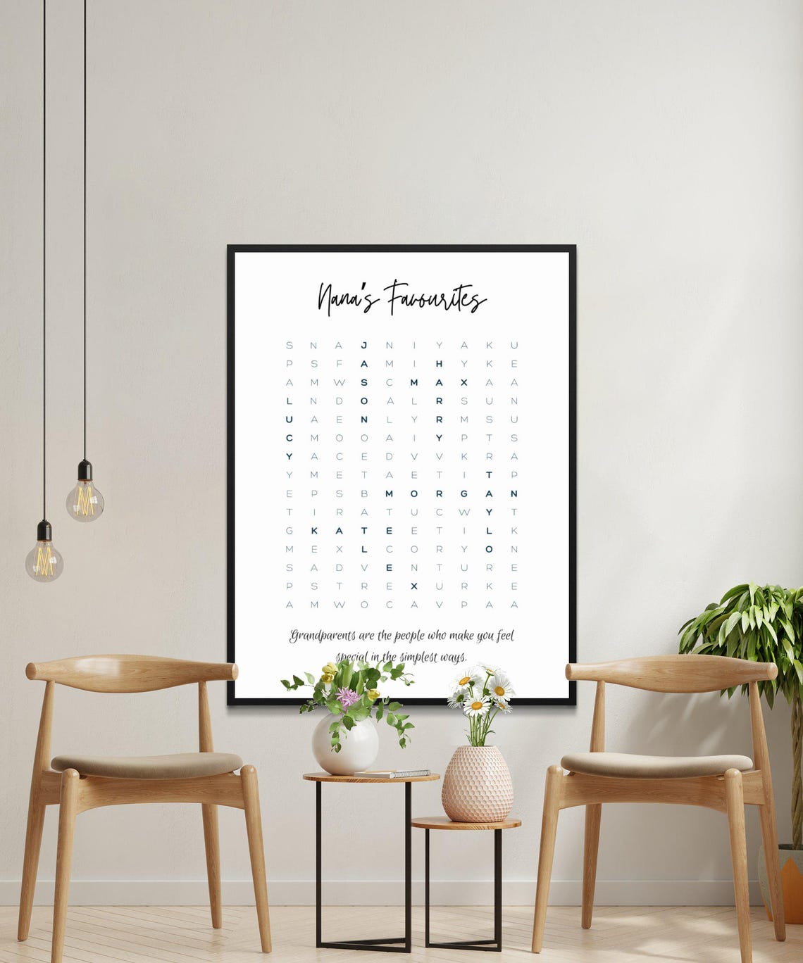 Nana Favourites Personalized Word Search Puzzle Family Gift Poster - Image 3