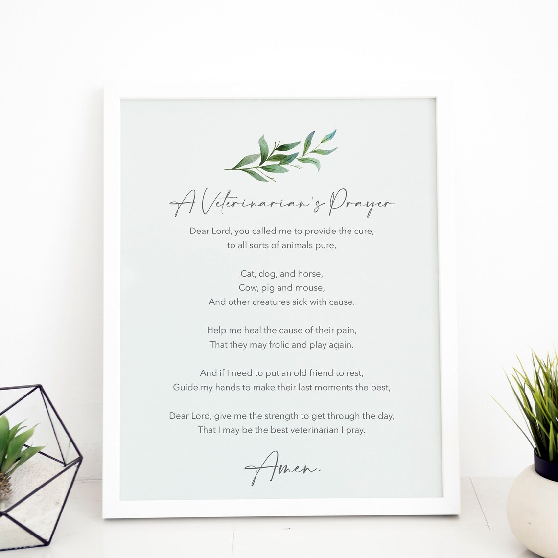 Veterinarians Prayer, Minimalist Christian Art Print - Image 2