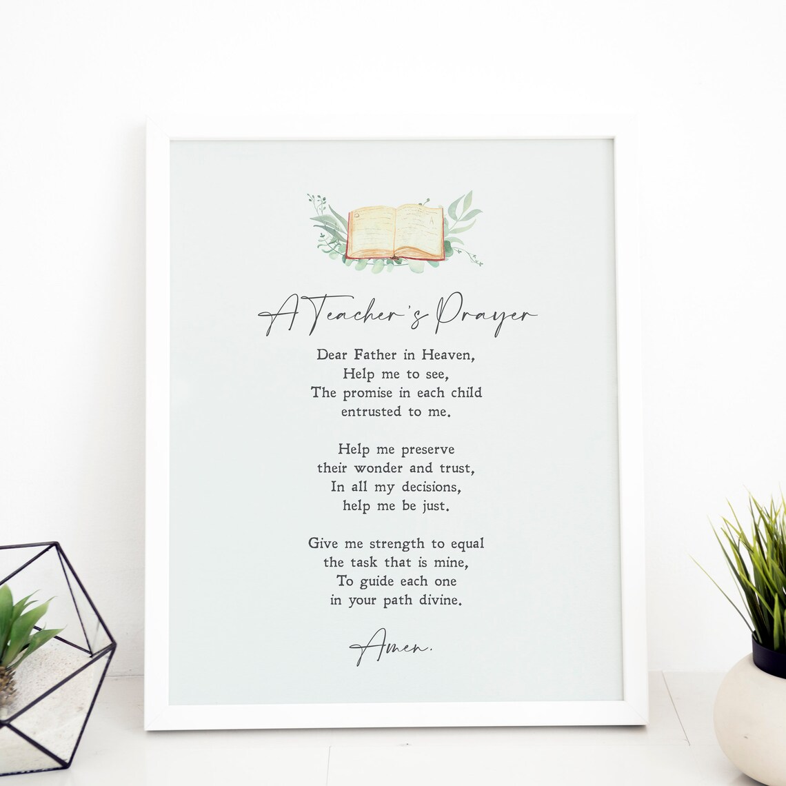 A Teacher's Prayer Christian Catholic Wall Art Print