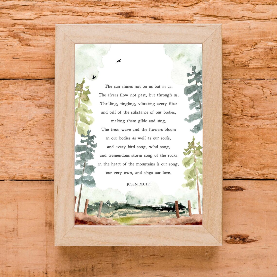 John Muir Nature Inspiration, Mountain River Art Print - Image 2