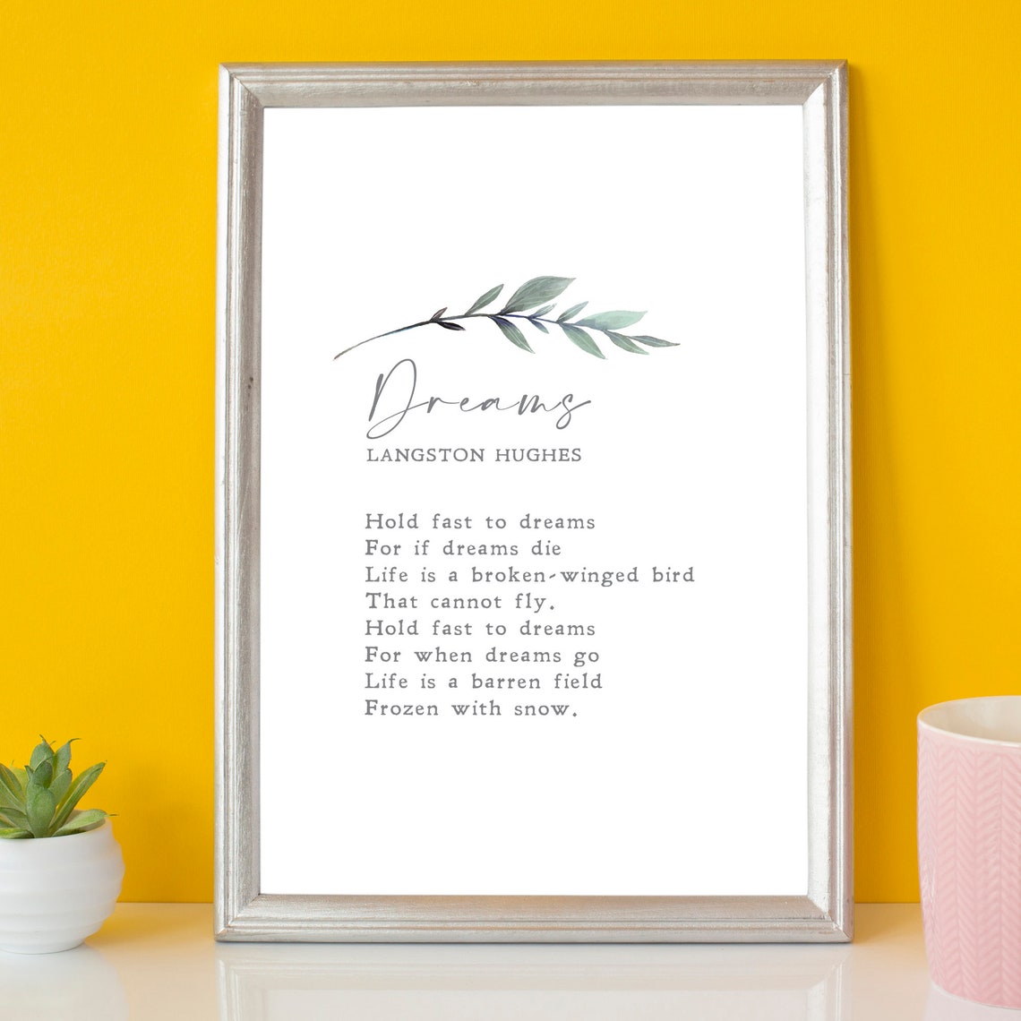 Langston Hughes Dreams Poem Minimalist Typography Literature Print - Image 2