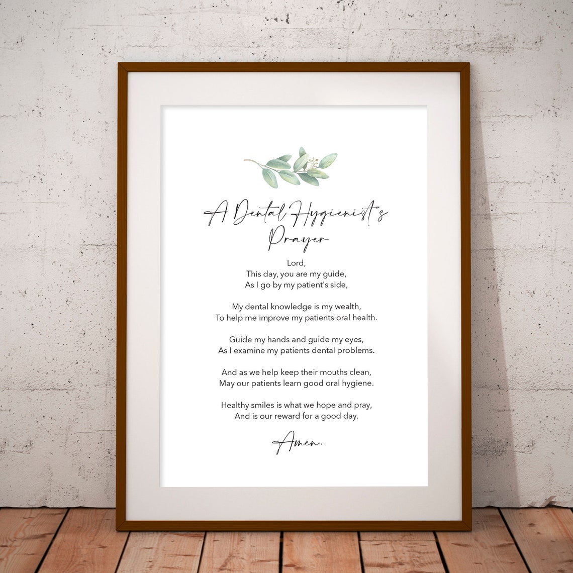A Dental Hygienist Prayer White Minimalist Quote Gift Poster - Image 2