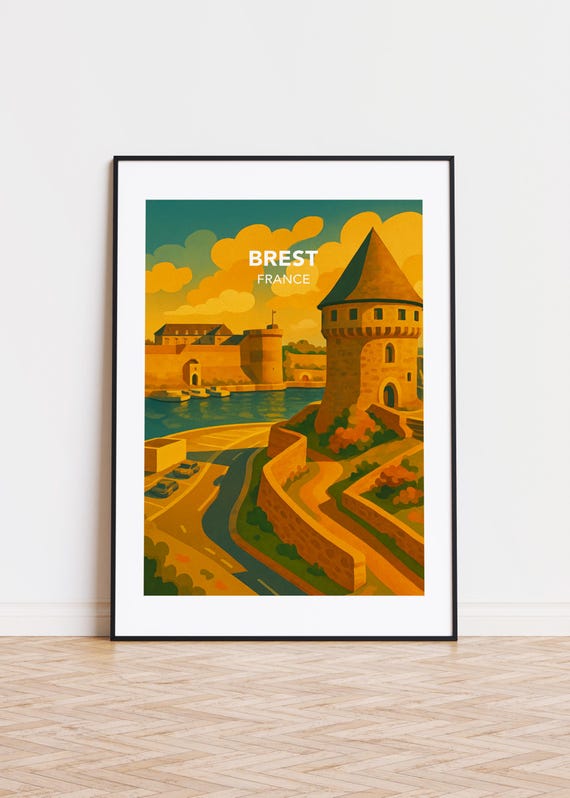 Brest City Poster Modern Minimalist Travel Print