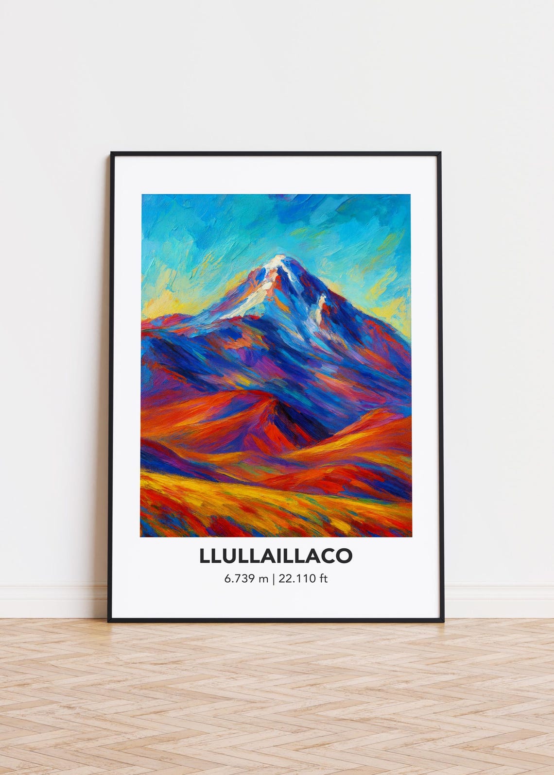 Llullaillaco Volcano Andes Peak Sunset Colorful Landscape Poster