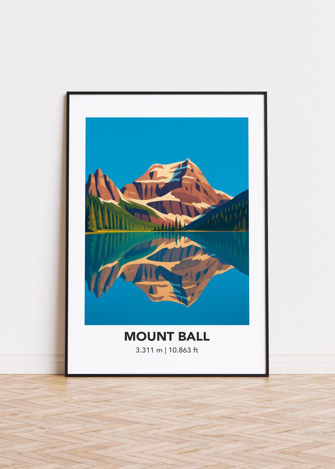 Mount Ball Alpine Lake Mirror Reflection Mountain Peak Poster