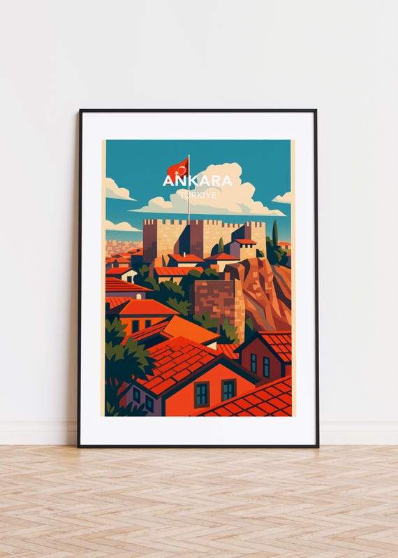 Ankara City Poster Modern Trkiye Illustration