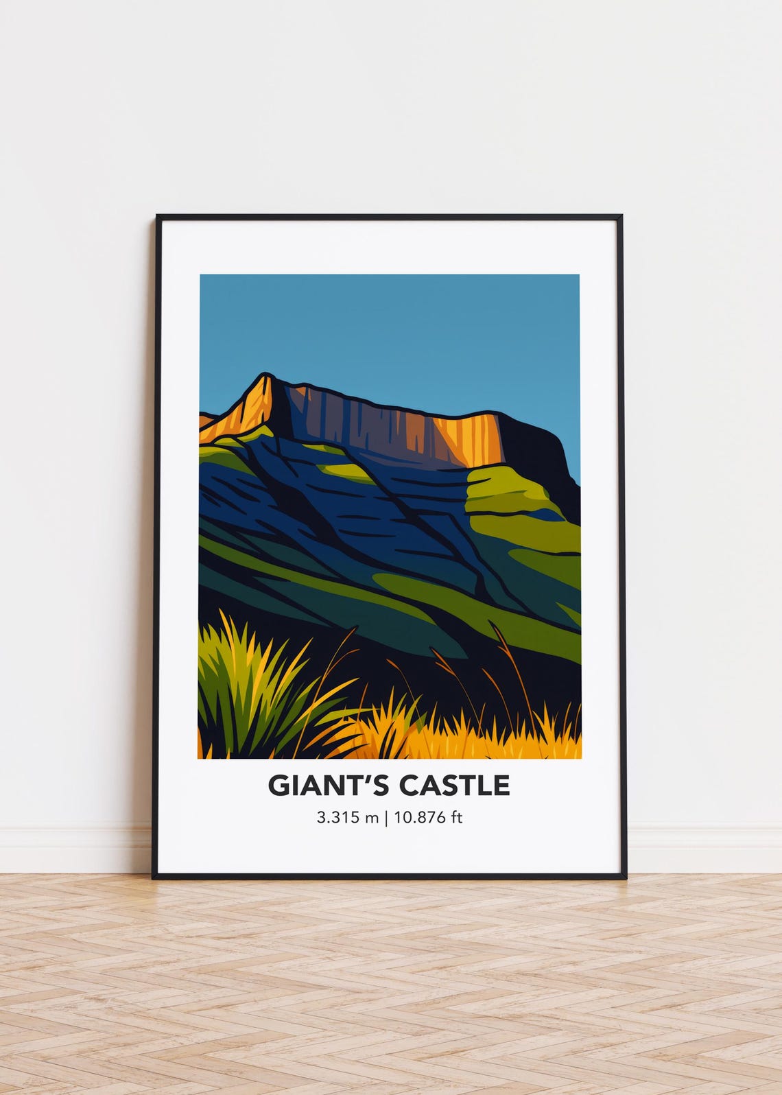 Giants Castle South Africa Minimalist Mountain Landscape Poster