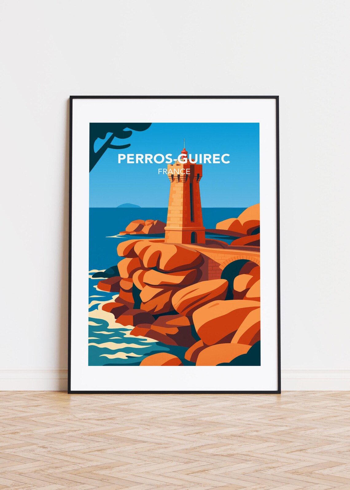 Perros-Guirec France Coastal Travel Poster