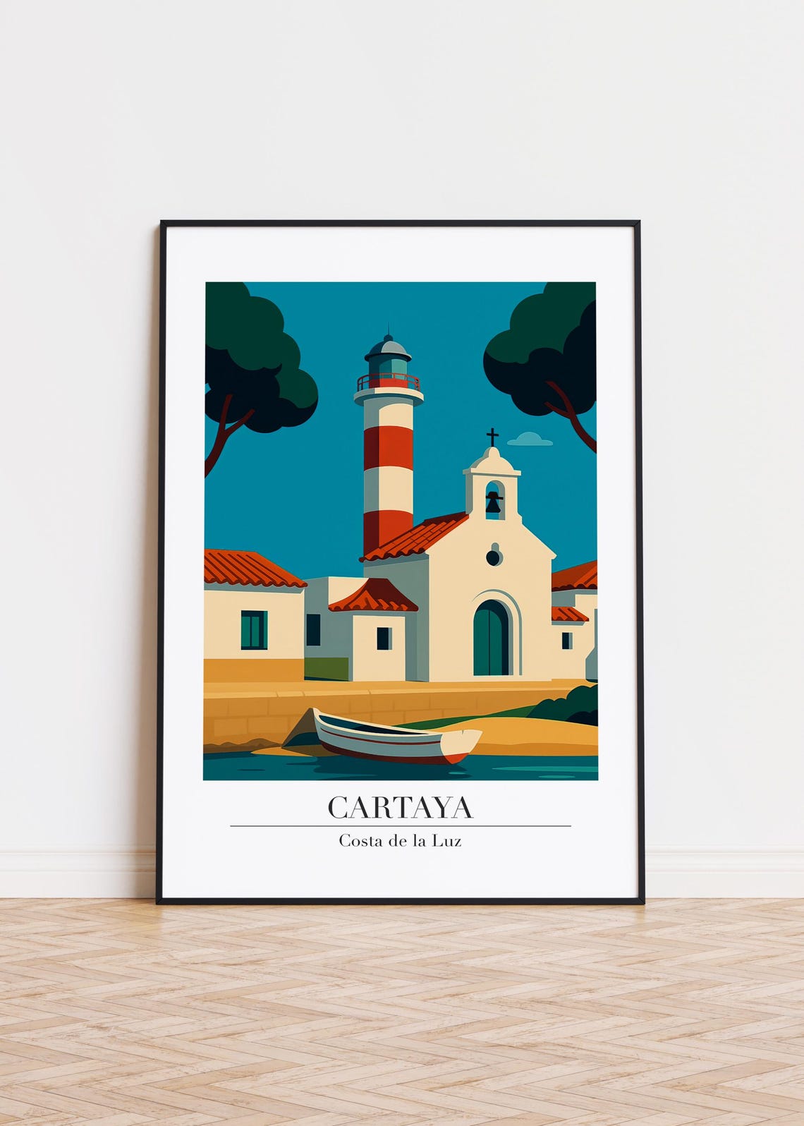Cartaya Costa de la Luz Lighthouse Chapel Coastal Travel Poster
