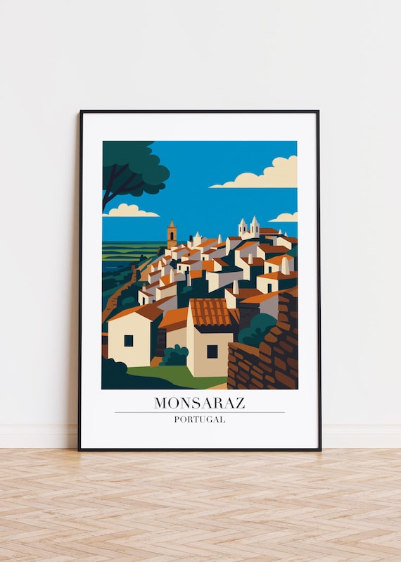 Monsaraz Portugal Whitewashed Hilltop Village Red Roofs Alentejo Poster