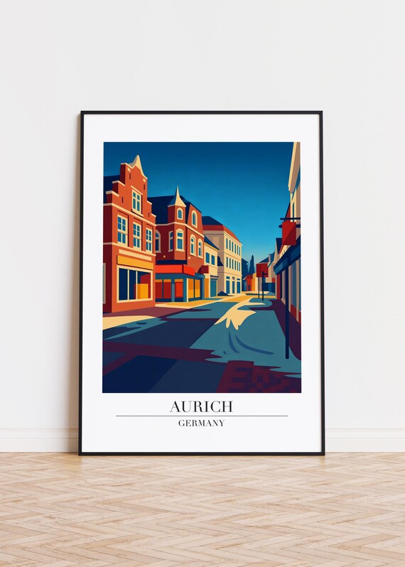 Aurich Germany Poster City Illustration Art Print