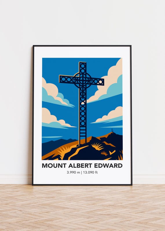 Mount Albert Edward Art Print Mountain Illustration Poster