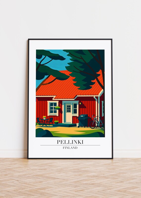 Pellinki Finland Poster Modern Illustration Art Print