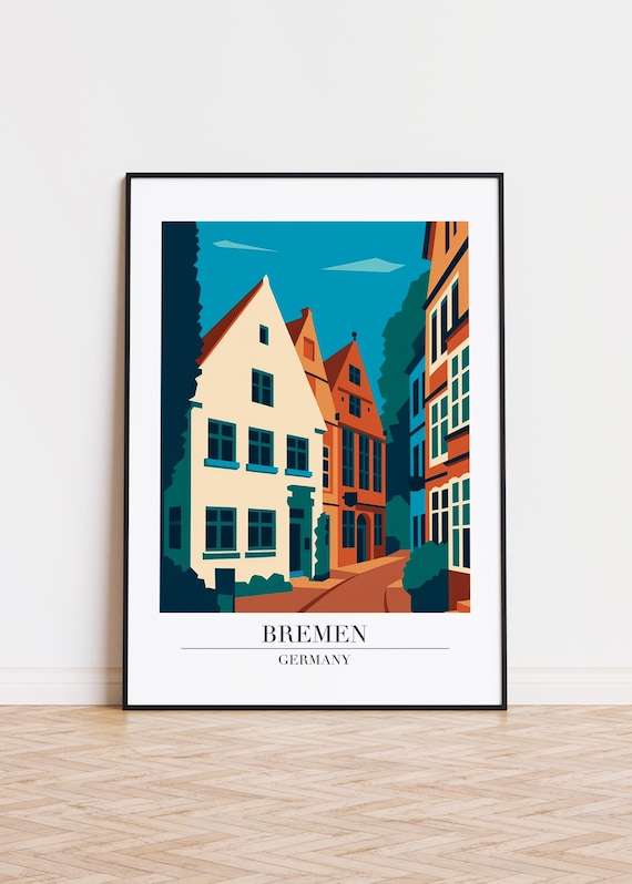 Bremen Germany Poster Modern City Illustration Art