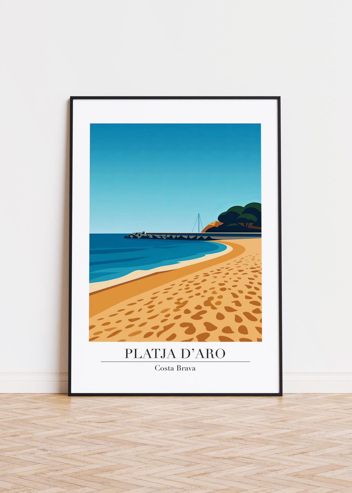 Platja Daro Spain Modern Travel Poster