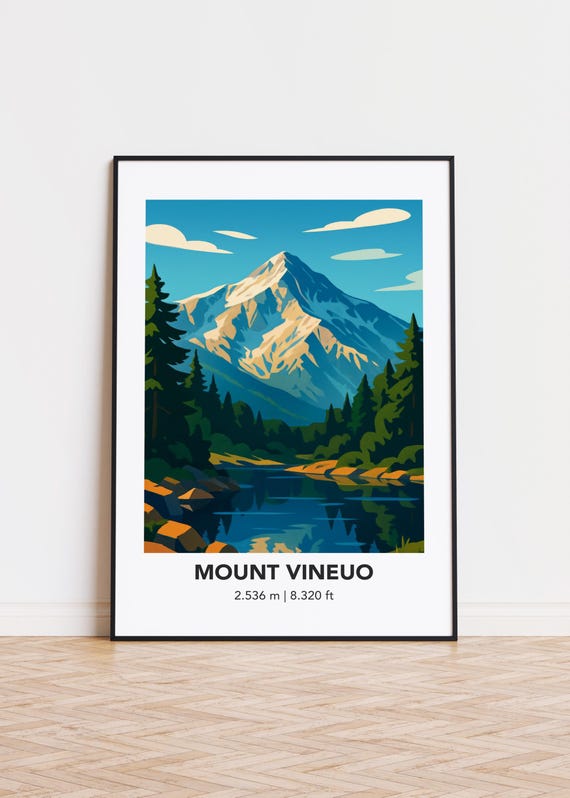 Mount Vineuo Mountain Print Modern Minimalist Art Poster