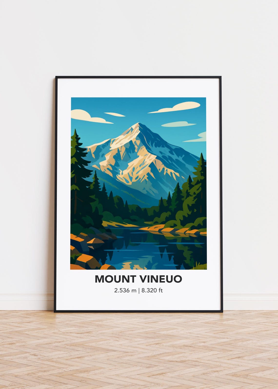 Mount Vineuo Mountain Print Modern Minimalist Art Poster