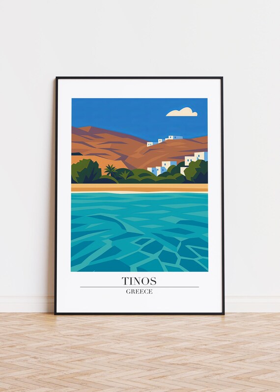 Tinos Greece Poster Modern Travel Illustration Art