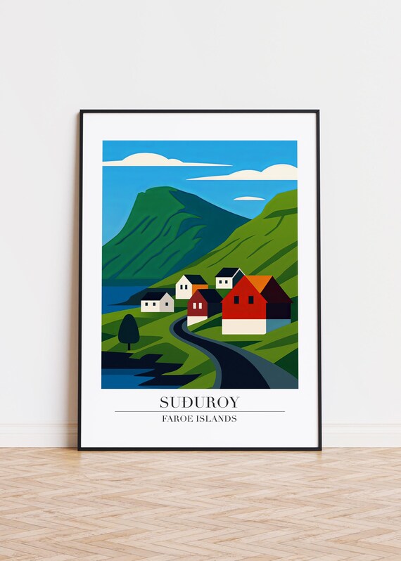 Suuroy Faroe Islands Poster Modern Scandinavian Art Print