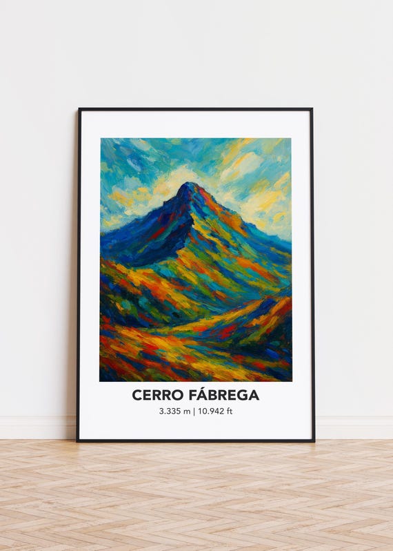 Cerro Fbrega Mountain Print Modern Oil Painting Style Art Poster