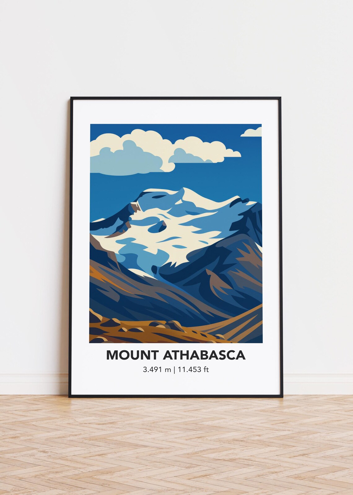 Mount Athabasca Mountain Silhouette Art Print