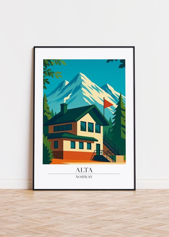 Alta Norway Poster Modern Scandinavian Illustration Art
