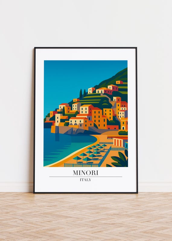 Minori Italy Poster Modern City Art Print