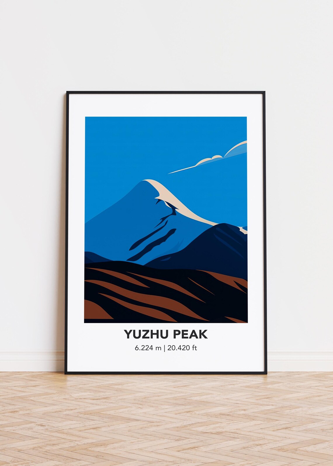 Yuzhu Peak Mountain Illustration Poster Print