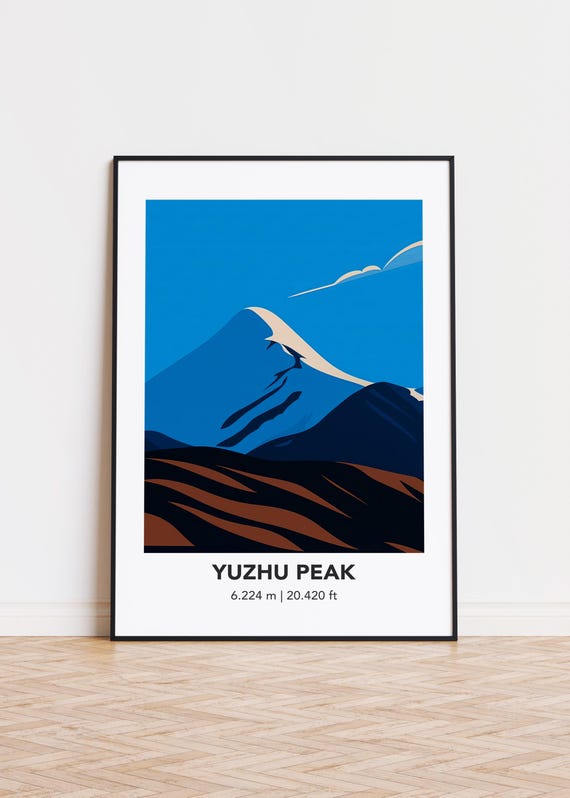 Yuzhu Peak Mountain Illustration Poster Print