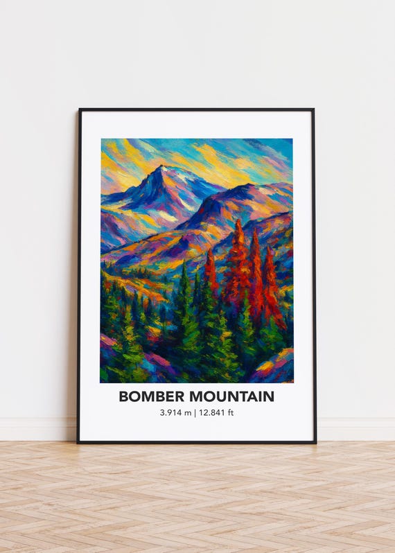 Bomber Mountain Poster Print Modern Oil Painting Style Art