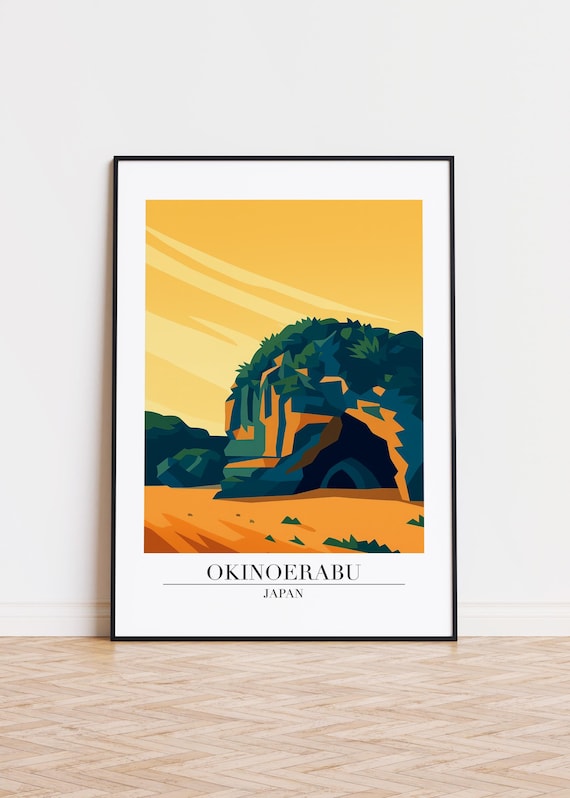 Okinoerabu Japan Poster Modern City Illustration Art