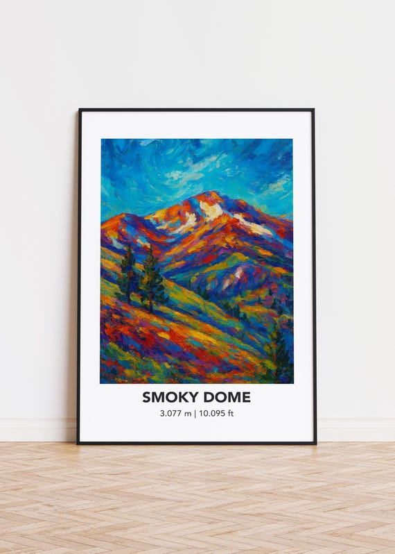 Smoky Mountain Art Print Modern Oil Painting Style Poster