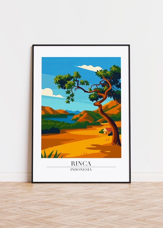 Rinca Indonesia Poster Modern City Illustration Art