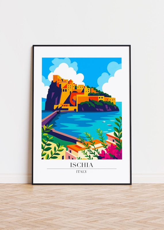 Ischia Italy Modern Travel Poster