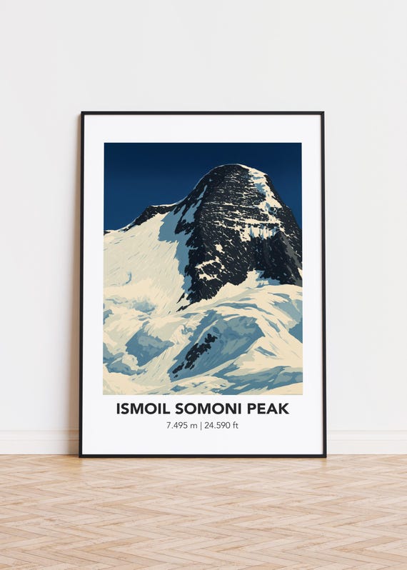 Ismoil Somoni Peak Poster Mountain Art Print