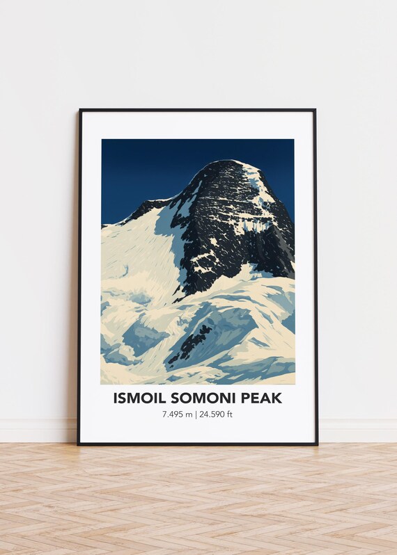 Ismoil Somoni Peak Tajikistan Highest Snow Dome Mountain Poster