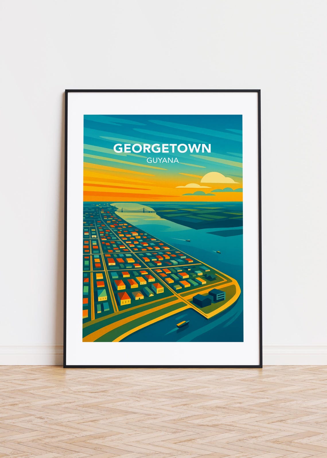 Georgetown Guyana Modern City Art Print
