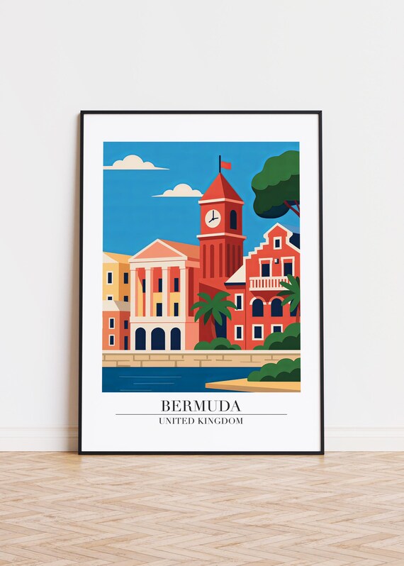 Bermuda Travel Poster Modern Illustration Art Print