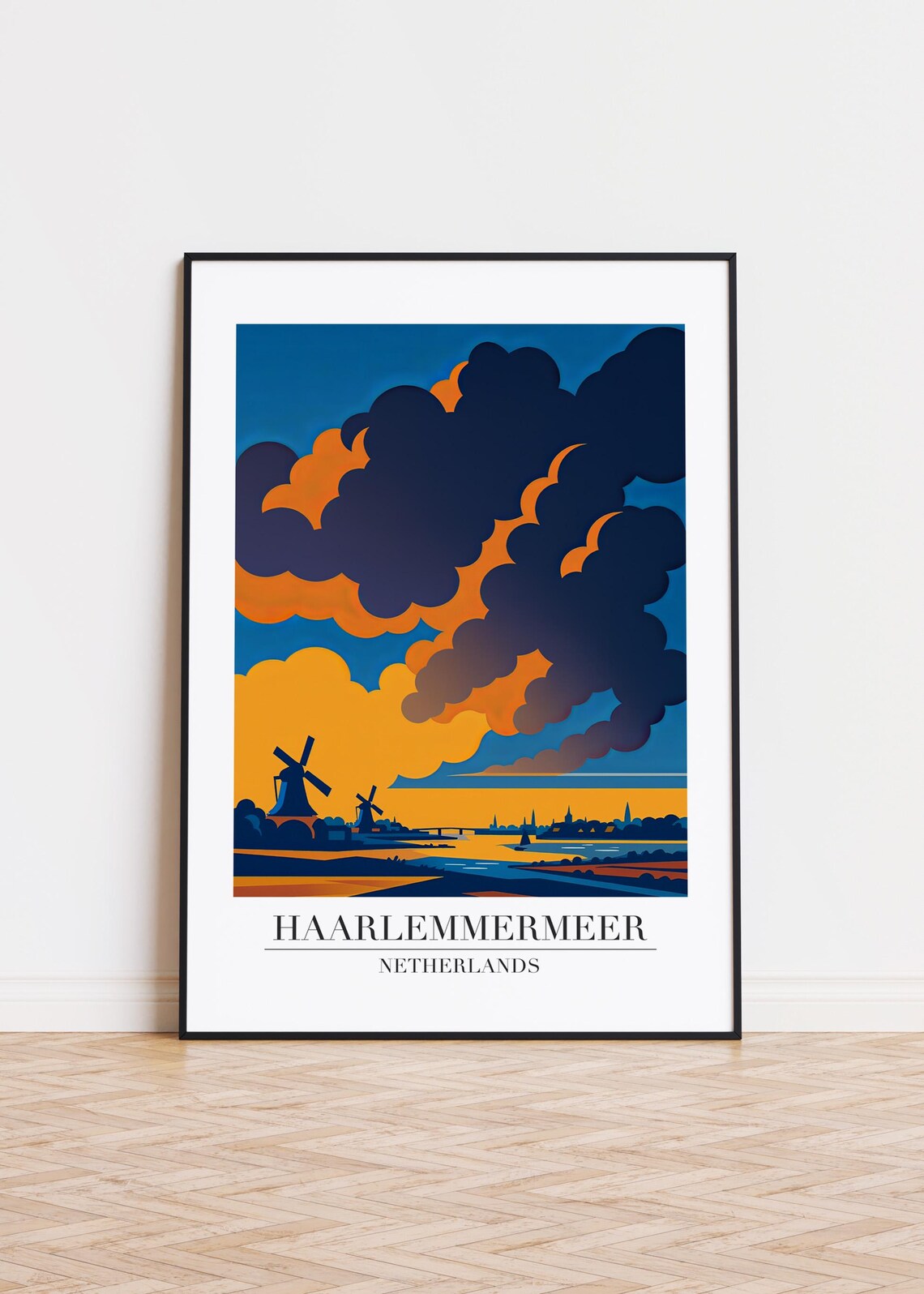 Haarlemmermeer Netherlands Poster Print, Modern City Illustration