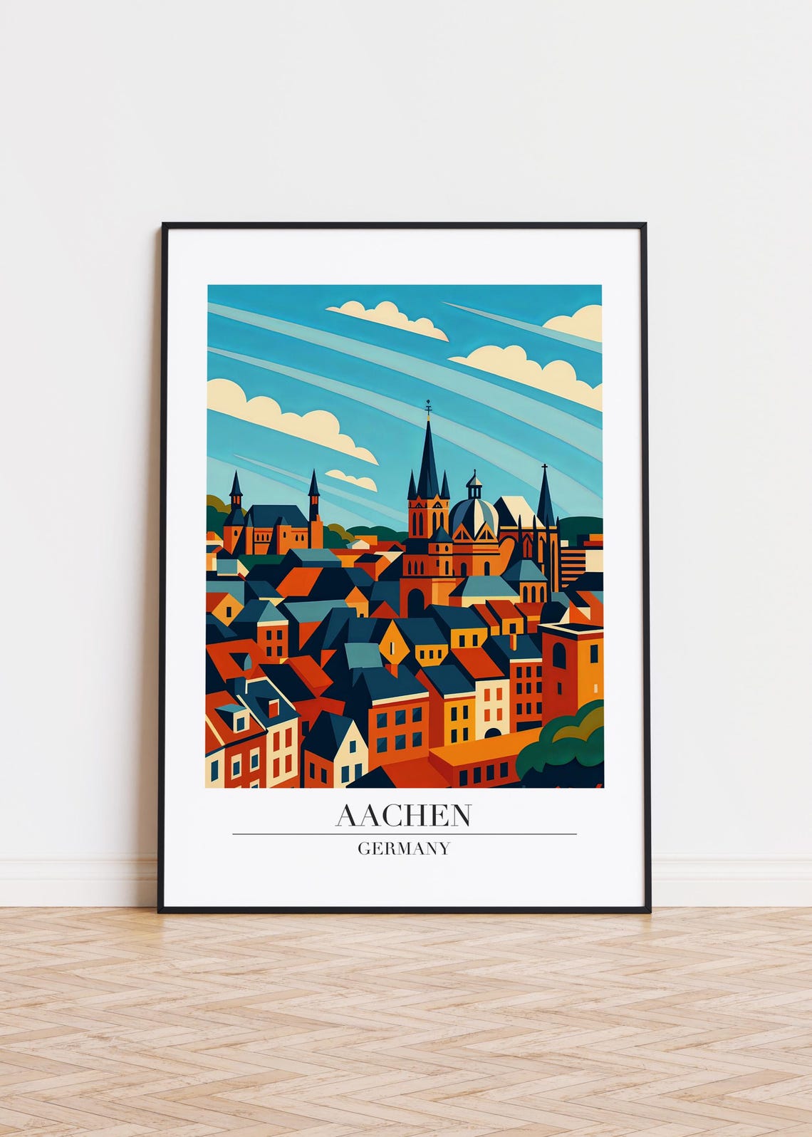 Aachen Germany Poster City Skyline Art Print