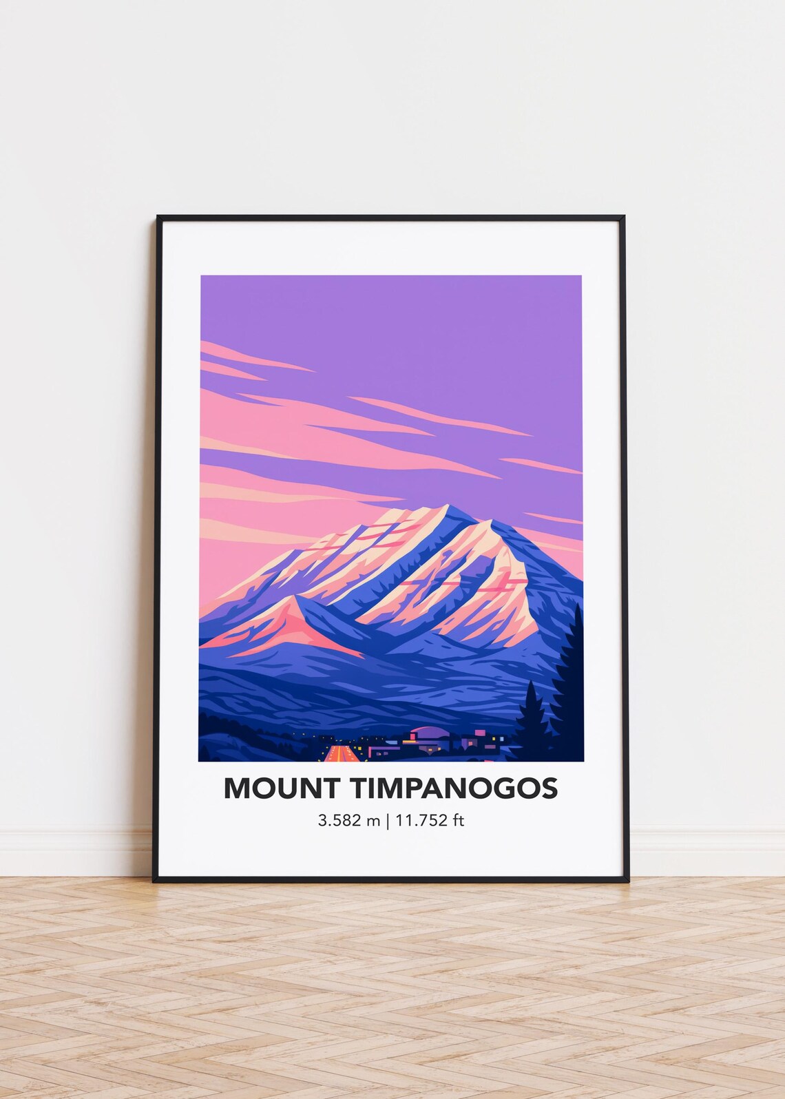 Mount Timpanogos Mountain Illustration Art Print
