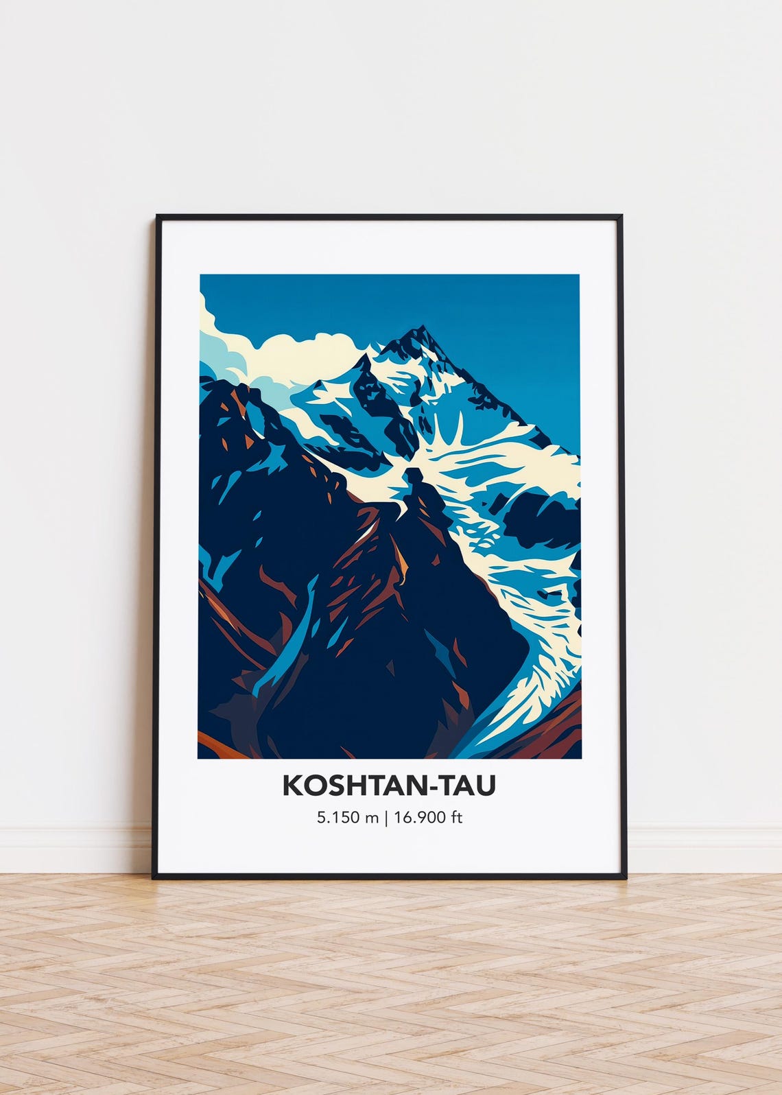 Koshtantau Mountain Art Print Modern Minimalist Poster