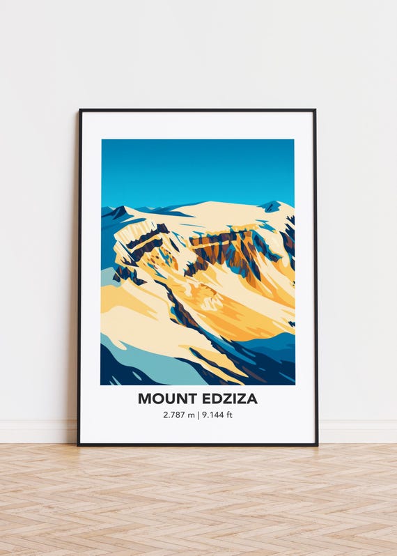 Mount Edziza Mountain Print Modern Minimalist Art Poster