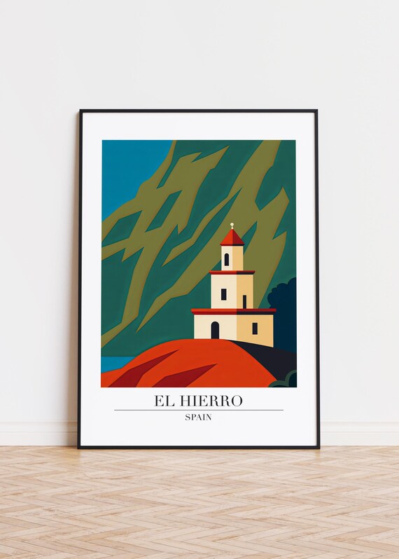 El Hierro Illustration Art Print Spain Travel Poster