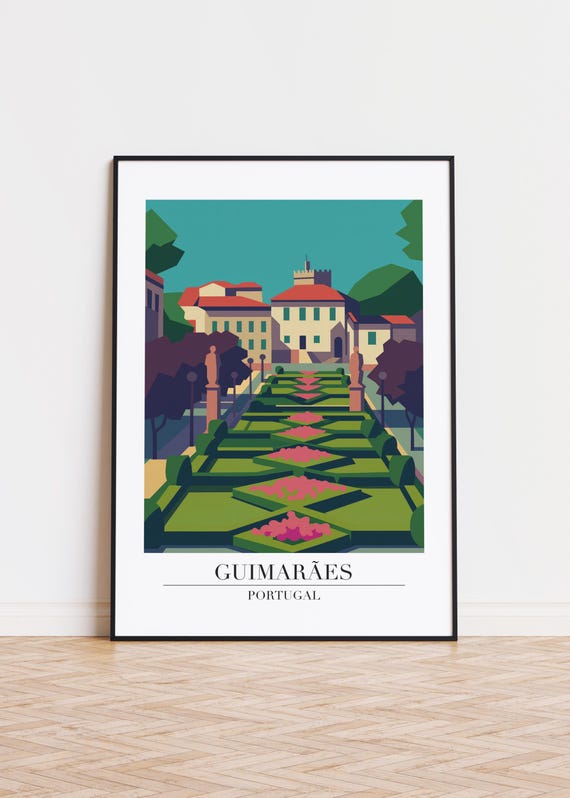 Guimares Portugal City Skyline Travel Poster