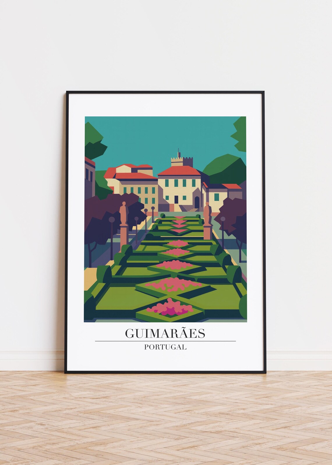 Guimares Portugal City Skyline Travel Poster